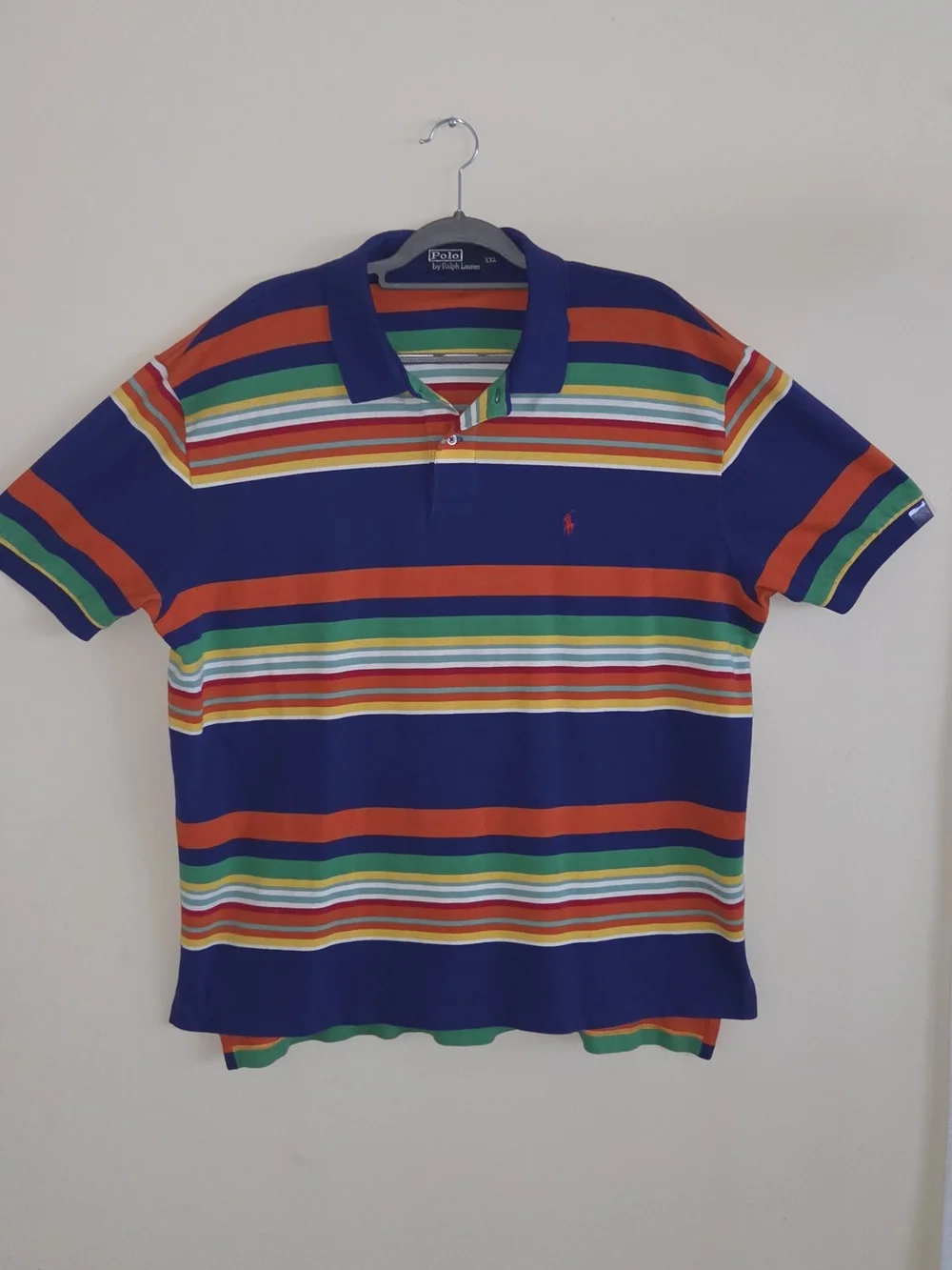 Polo by Ralph Lauren Royal Blue Multicolor Striped Polo Size XXL